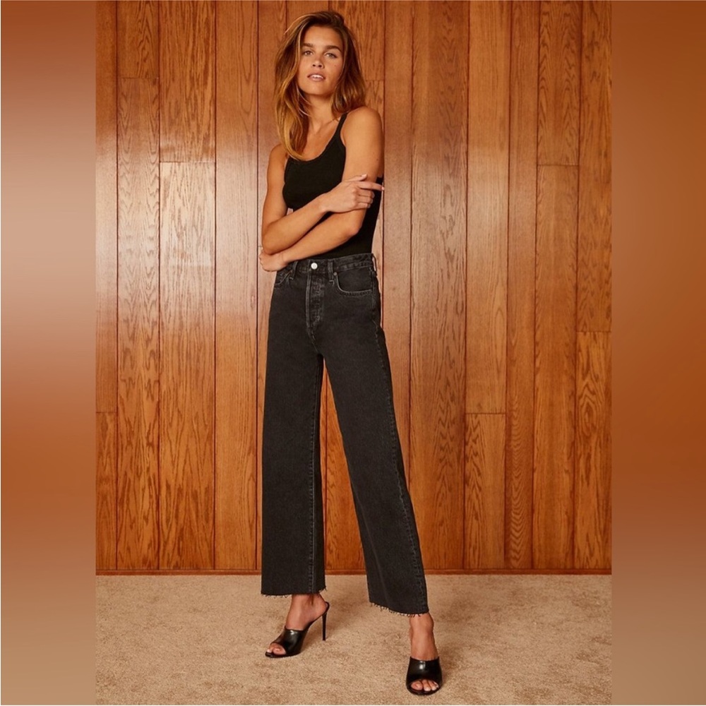 Denim Forum wide leg cropped jeans